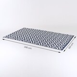 thumbnail of Alfombra de exterior rectangular de 150x240 cm, Color blanco y azul oscuro   , Impermeable, Reversible, Ecológica