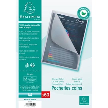 Exacompta Aktensichthülle Papier A4 50850E 110g transparent 50St./Pack.