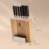 thumbnail of Kitano 8tlg. Messer-Set mit Block 7 Messer Stahl edler Holzblock Eiche
