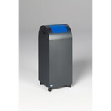 thumbnail of PROREGAL Selbstlöschender Wertstoffsammler rund | 60 Liter, HxBxT 80x32x32cm | Verzinkter Stahl | Grau-Blau | Mülleimer Abfalleimer