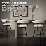 thumbnail of ML-Design Barhocker drehbar 2er Set Beige, Teddy-Stoff, 76 cm, Gepolsterte Barstühle, Küchenstühle mit Arm- & Rückenlehne, 360° Drehstuhl Tresenhocker