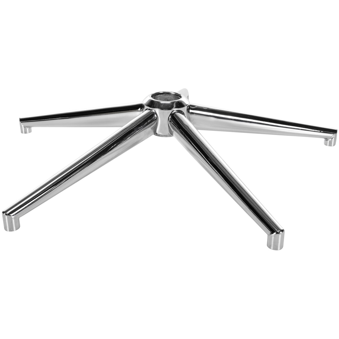 DELUKE® Bürostuhl Fußkreuz RHINO Metall Chrom | 11x22mm Rollenaufnahme, 50mm Gasdruckfederaufnahme | 5-Eckig, Fusskreuz für Bürostuhl | Eckig