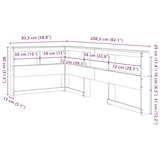 thumbnail of vidaXL Kopfteil mit Bücherregal L-Form Wachsbraun 75 cm Massivholz
