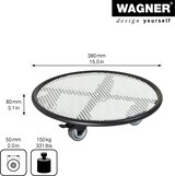 thumbnail of WAGNER Pflanzenroller BLACK & WHITE - Ø 38 x 8 cm, Soft-Rollen, Bremsen, innnen & außen, Tragkraft 150 kg - 20701701