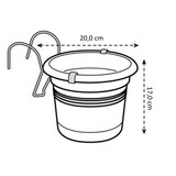 thumbnail of 3 x Hangpot Kunststof - Tuin Balkon Bloempot Relingpot Met Wateroverloop D.20 H17 cm - Oudgroen