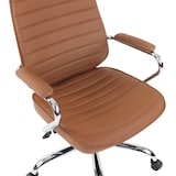 thumbnail of Silla de oficina Rako de cuero auténtico Marrón claro