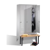 thumbnail of C+P Umkleidespind 803030S10000 m.Sitzbank 3Abteile lgr/lgr