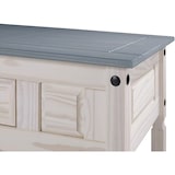 thumbnail of Couchtisch 100 x 60 cm mit Schublade Pinienholz weiß grau lasiert MEXICO