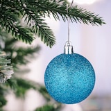 thumbnail of Relaxdays Weihnachtskugeln 100er Set, glitzernd, matt & glänzend, Baumschmuck, Kunststoff, verschiedene Designs, türkis