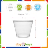 thumbnail of DayBays 200 Stk. Smoothie Becher 200ml Ø95mm Shakebecher 0,2L transparent RPET