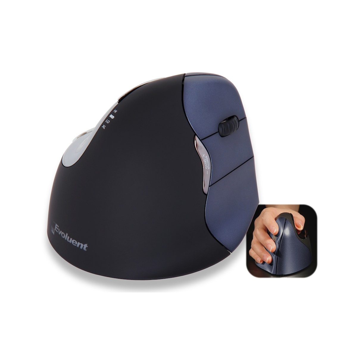 Evoluent vm4rw souris verticale pour droitier bleu