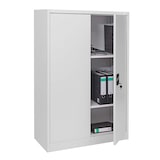 thumbnail of Aktenschrank HWC-H17, Stahlschrank Büroschrank Schrank, 2 Türen abschließbar Metall ~ 140x90x40cm grau