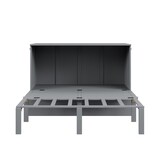 thumbnail of Vertikales Klappbett 140x200 mit Lattenrost, platzsparendes Wandbett, Hochschrank-Design, multifunktional, robust, einfach bedienbar, Grau