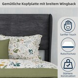 thumbnail of Polsterbett Doppelbett Stoffbett modernes Bettgestell stabiles Design Komfortbett Schlafzimmer vielseitig 140x200 Grau