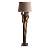 thumbnail of SalesFever Lampadaire 175cm|Linge de parapluie|Structure en bois flotté, tube métallique |Base en bois d'hévéa|L30xP30xH175cm|noir–naturel–marron