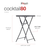 thumbnail of ZOWN Table pliante ronde en polyéthylène pour événements New Zown Cocktail80