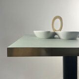 thumbnail of RestooTab - Stehtisch Milan T Ø60cm Dekor grün celadon Kanten messingfarben