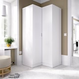 thumbnail of Dmora Guardaroba Elgon, Mobile angolare per camera da letto, Armadio appendiabiti ad angolo a 2 ante battenti, 91x93h184 cm, Bianco