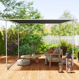 thumbnail of Outsunny pérgola 3x3 m cenador de jardín con ruedas protección UV 30+ impermeable sacos de arena y marco de acero para patio terraza balcón