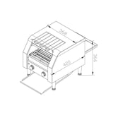 thumbnail of GastroHero Durchlauftoaster 130 Toastscheiben/h Förderband Toaster Edelstahl Gastro Toaster Frühstücksbuffet