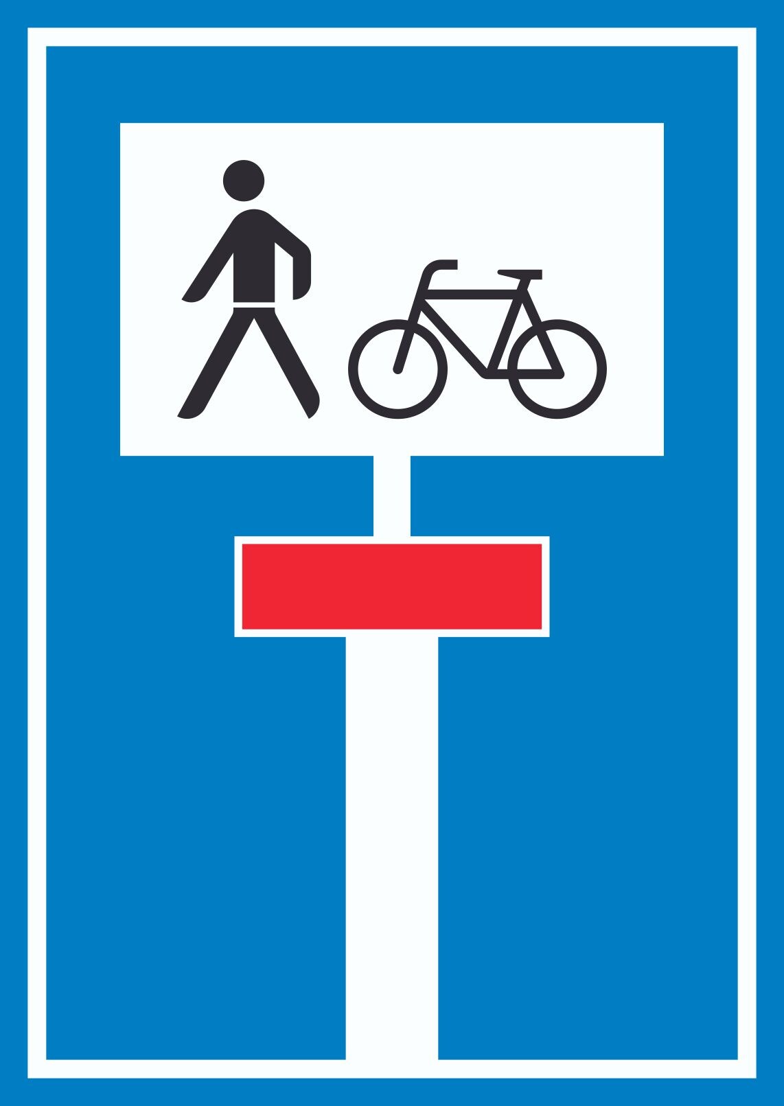 Sackgasse Radverkehr Fußgänger erlaubt Schild A1 Rückseite selbstklebend