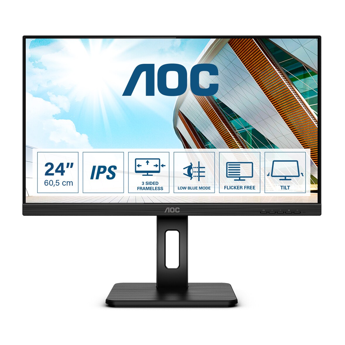 AOC P2 Q24P2Q LED display 60,5 cm (23.8") 2560 x 1440 Pixel Quad HD Schwarz