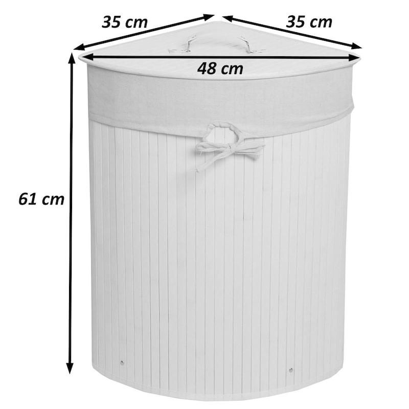 Eckwschekorb HWC-C21, Laundry Wschebox Wschesammler Wschebehlter,  Bambus 61x48x35cm 50l ~ naturfarben | METRO