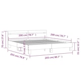 thumbnail of vidaXL Bettgestell mit Kopfteil Sonoma-Eiche 200x200 cm Holzwerkstoff