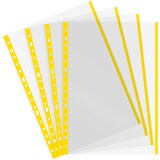 thumbnail of Bolsa 10 Fundas con indicador de color amarillo polipropileno extra, lomo reforzado, tamaño Folio, 16 taladros Grafoplás