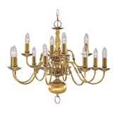 thumbnail of Lampadario Classico Fiammingo Ottone 12 Luci E14