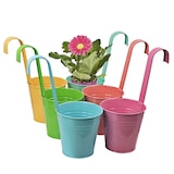 thumbnail of 6 x Blumentopf BUNT Hängetopf Pflanztopf Hängetöpfe Blumen Topf Kräutertopf Zink