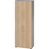 thumbnail of bümö Aktenschrank abschließbar, Büroschrank Holz 80cm breit in Graphit/Eiche - abschließbarer Schrank mit Aktenregal für's Büro & Arbeitszimmer, Büro