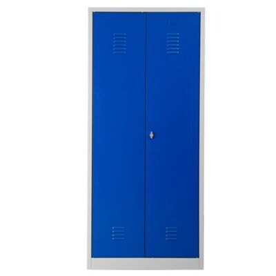 PROREGAL Garderobenspind Camel | 2-Fächer & 1-Schloss| HxBxT 180x80x50 cm | Vorhängeschloss | Grau-Blau