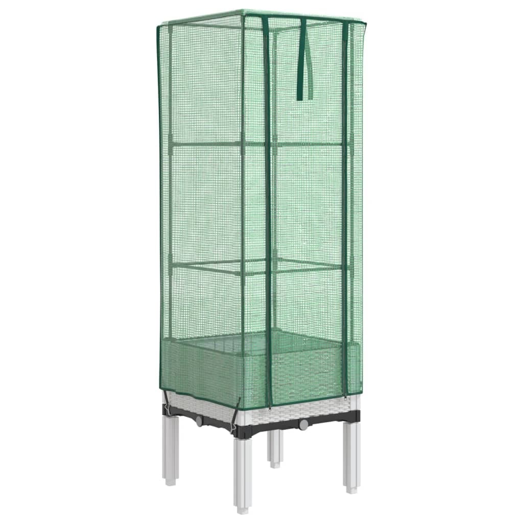 vidaXL Plantenbak verhoogd met kashoes 40x40x140 cm rattanlook