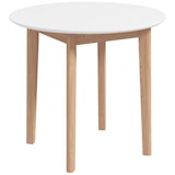 thumbnail of Standard-Esstisch Holz Weiß Ø75x76 cm, runder Tisch im Landhausstil für 2 Personen, platzsparend