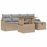 thumbnail of vidaXL Garten-Sofa-Set mit Kissen mit Speicher 6 pcs Beige Poly Rattan