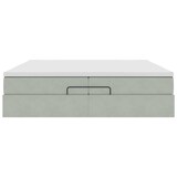 thumbnail of vidaXL Ottoman-Bett mit Matratzen Hellgrau 200x200 cm Samt