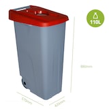 thumbnail of Conteneur à déchets de recyclage ouvert 110 litres. Couleur rouge.