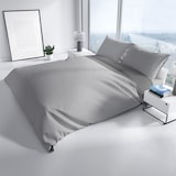 thumbnail of Bettwäsche 155x220 cm Anthrazit Grau Uni Wendeseite Reißverschluss 2 tlg