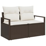 thumbnail of vidaXL 5-teiliges Garten-Sofa-Set mit Kissen in Braun aus Poly Rattan