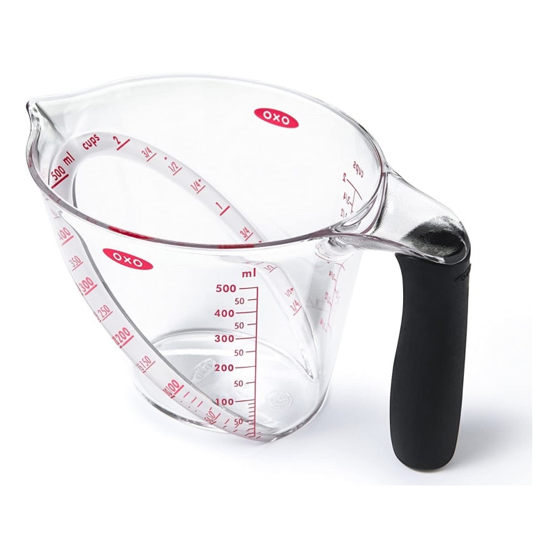 Oxo caraffa graduata 500 ml, angolata in tritan ,misura ml/oz/cups