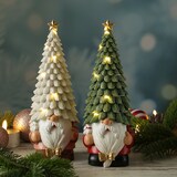 thumbnail of LED Weihnachtswichtel mit beleuchteter Mütze Dekofigur 29cm Timer Batterie