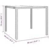 thumbnail of vidaXL 3-tlg. Garten-Essgruppe mit Kissen Schwarz Poly Rattan