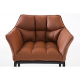 thumbnail of Conjunto de 2 bancos de bar DAMASO em imitação de pele com estrutura de 4 pernas marrom claro/preto