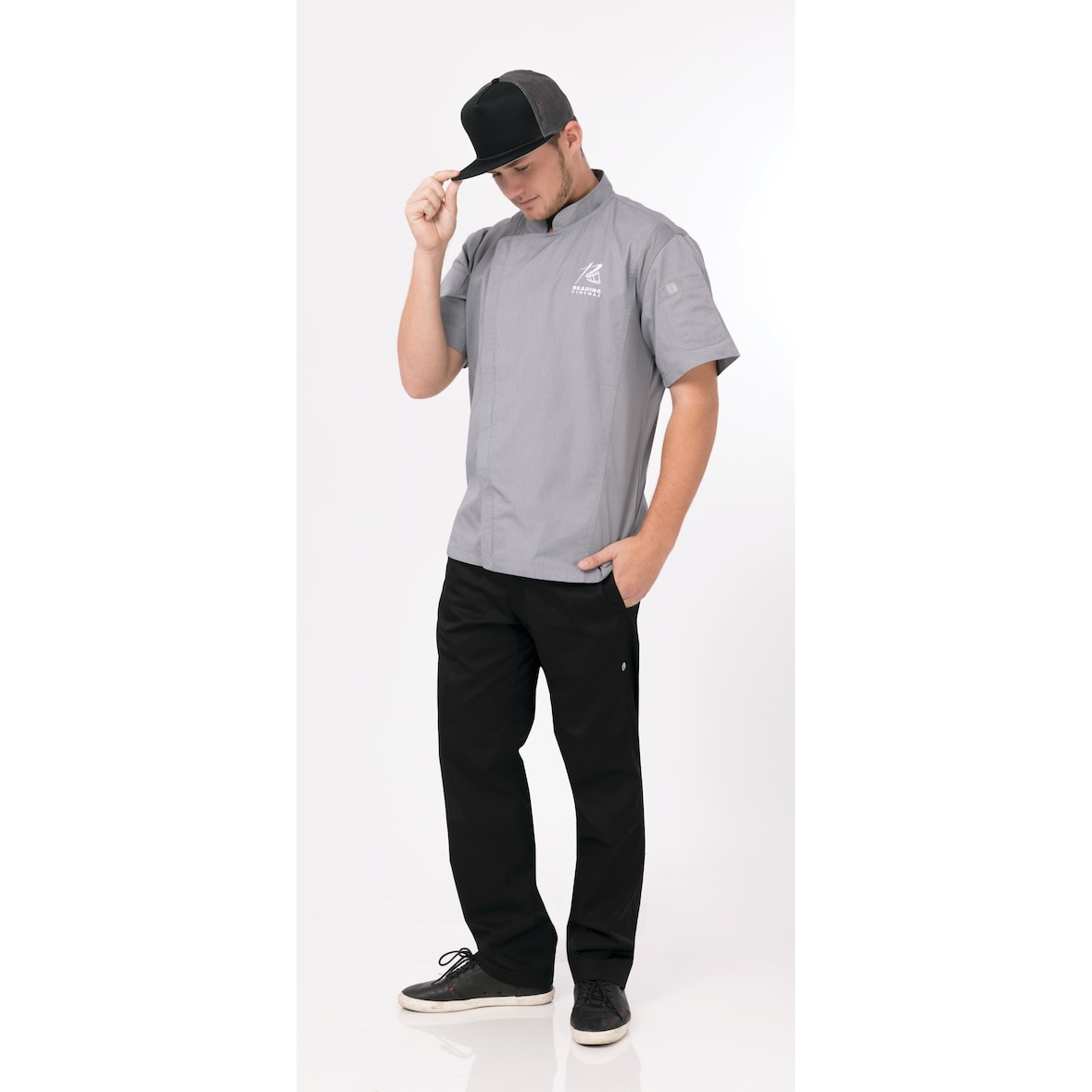 Chef Works® Kochjacke SPRINGFIELD COOL VENT & lite, Reißverschluss, Grau, Größe 3XL
