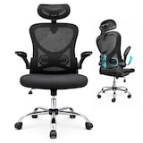 thumbnail of Five Stars® Ergonomische Bureaustoel voor Volwassenen - Mesh Rugleuning - Verstelbare Hoofdsteun & Armleuningen - Ergo Plus - Zwart