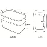 thumbnail of Leitz Aufbewahrungsbox MyBox 52161036 mittel 18l Deckel ws/bl
