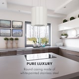 thumbnail of Klarstein Barett Inselabzugshaube Ø35cm Umluft 560 m³/h LED Aktivkohlefilter Weiß