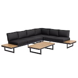 thumbnail of METRO PROFESSIONAL Outdoor Ecklounge 3-tlg., Stahl, 1 Ecksofa, 1 3-Sitzer Sofa, 1 Couchtisch, holzoptik, anthrazit