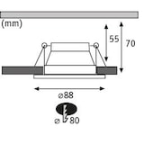 thumbnail of Paulmann LED Einbauleuchte 3-Step-Dim Cole Coin Basisset  IP44 rund 88mm  Coin 3x6W 3x470lm 230V dimmbar 2700K Weiß matt#Silber 93410